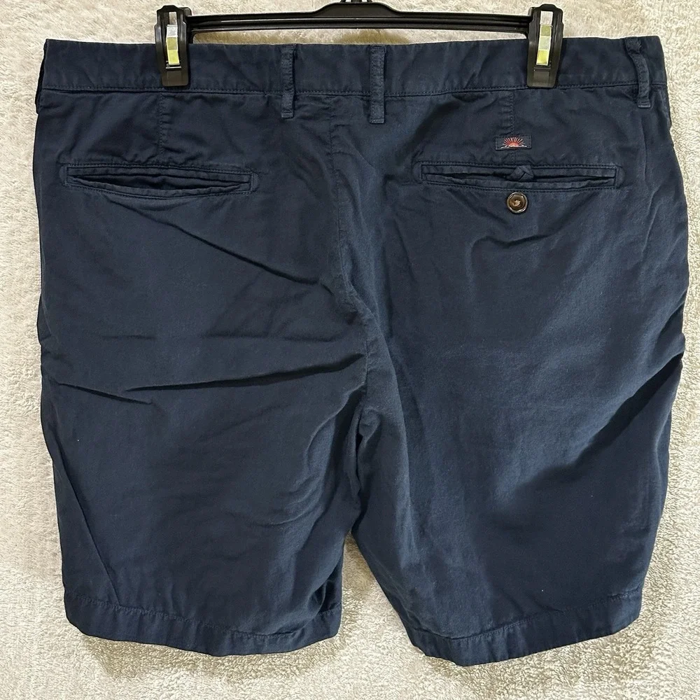 Faherty Men's Shorts Size 36 Navy Comfy Waistband Blue Organic Cotton‎ Blend